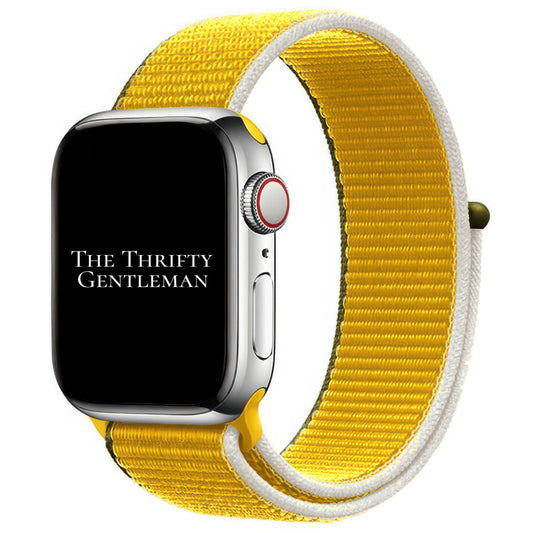 Nylon Sport Apple Watch Strap In Sunflower Yellow From The Thrifty Gentleman
