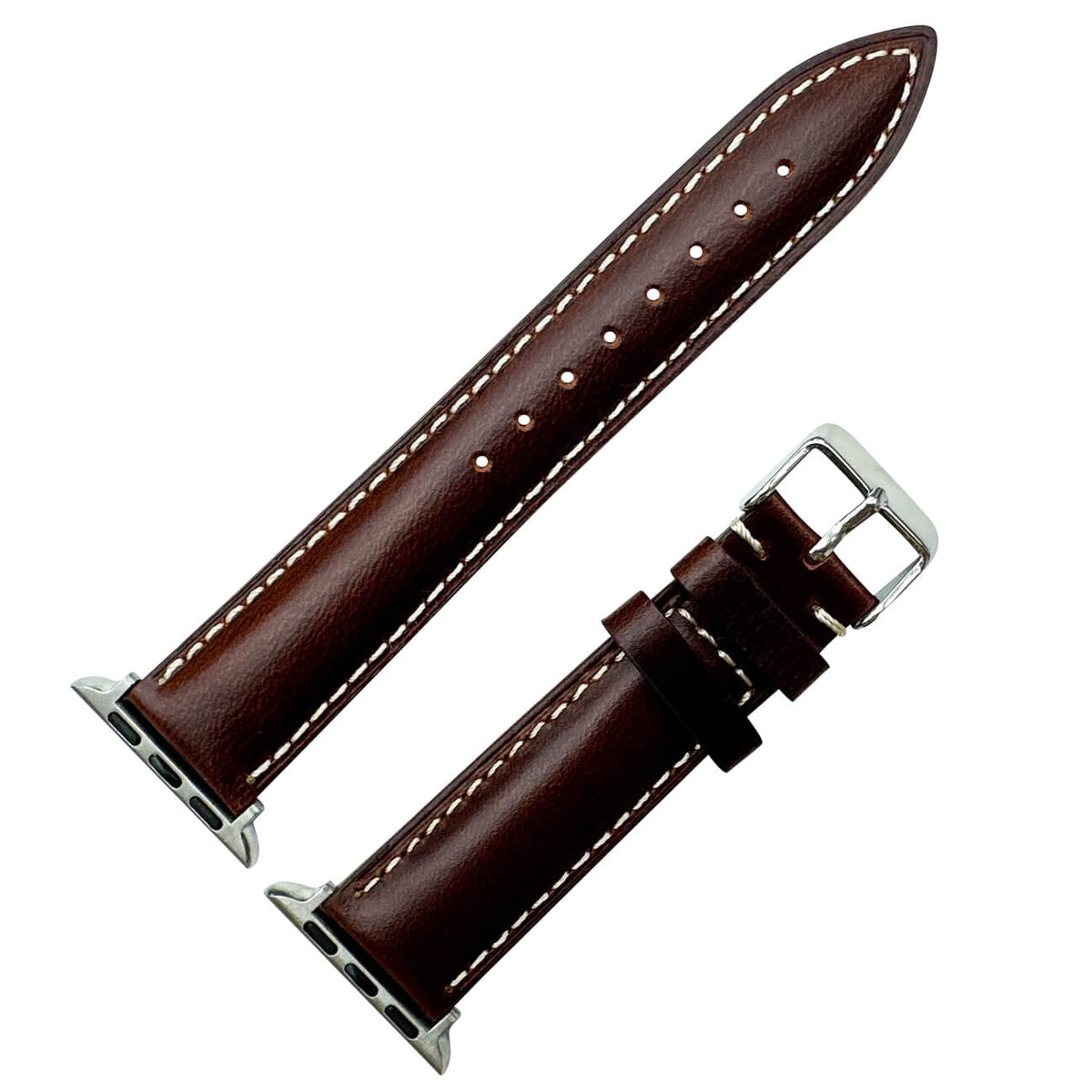 Oil Wax Cowhide Leather Watch Strap For Apple Watch In Dark Brown The Thrifty Gentleman