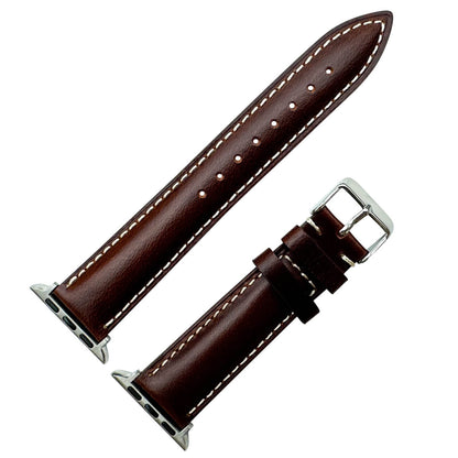 Oil Wax Cowhide Leather Watch Strap For Apple Watch In Dark Brown The Thrifty Gentleman