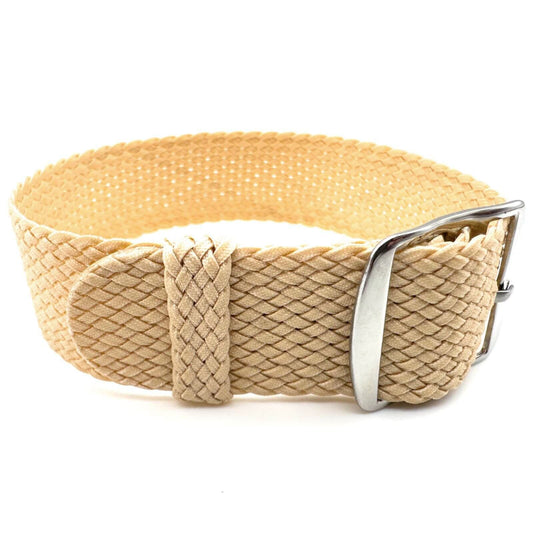 Perlon Braided One Piece Watch Strap Beige The Thrifty Gentleman