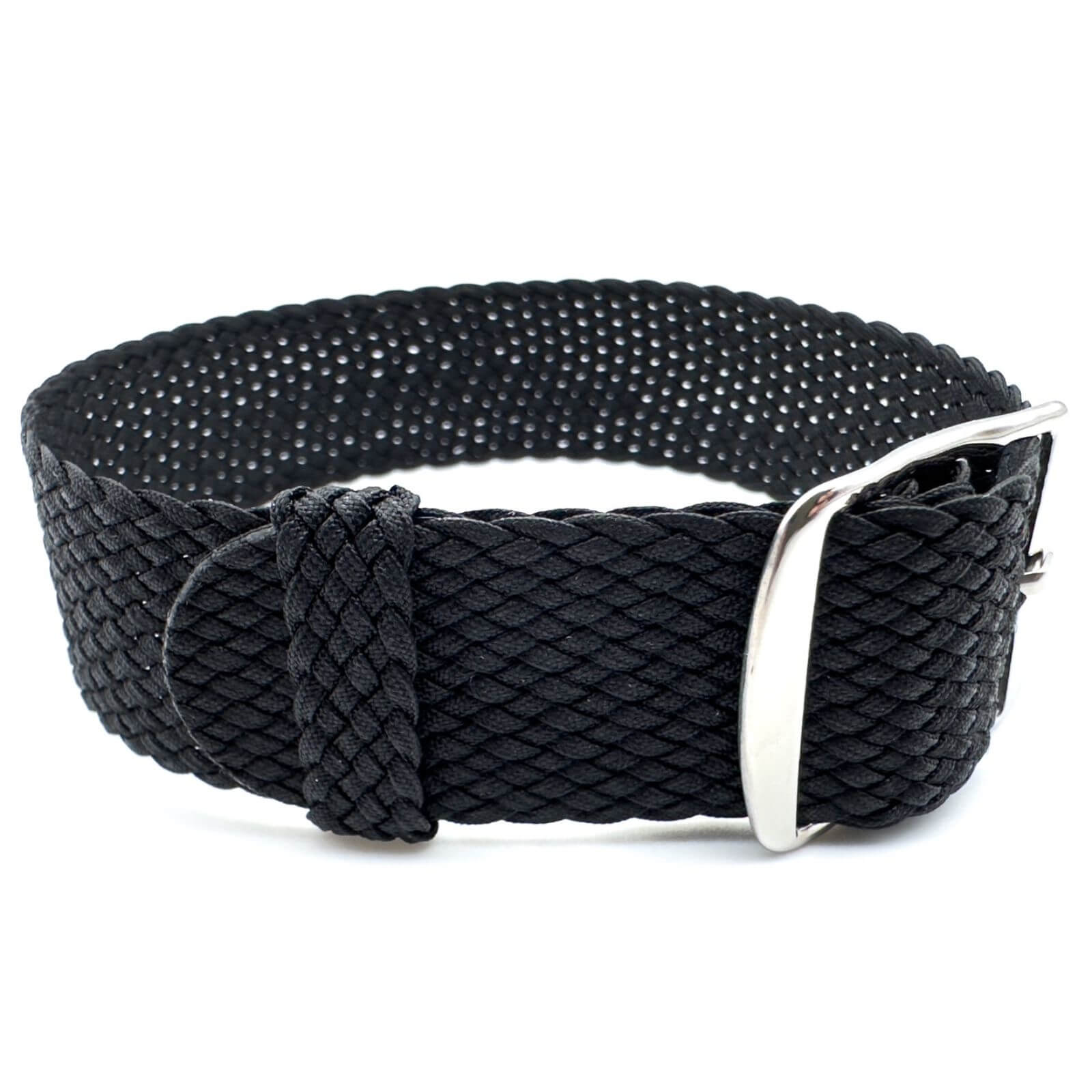 Perlon Braided One Piece Watch Strap Black The Thrifty Gentleman