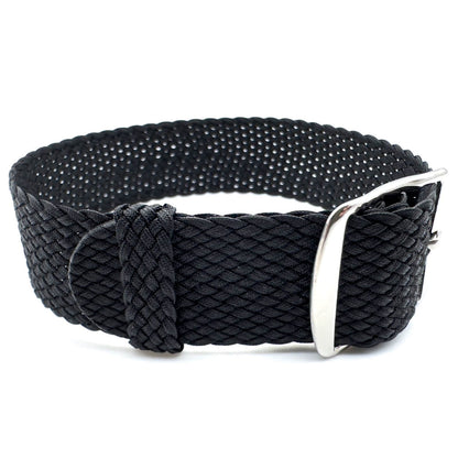Perlon Braided One Piece Watch Strap Black The Thrifty Gentleman