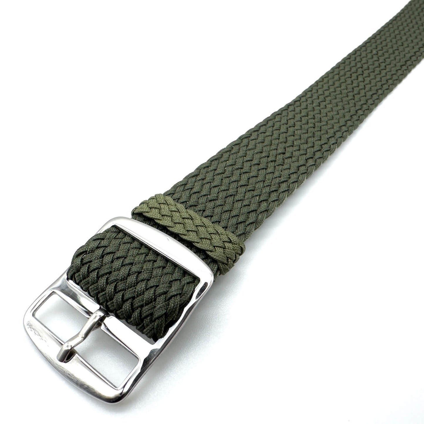 Perlon Braided One Piece Watch Strap Green 2