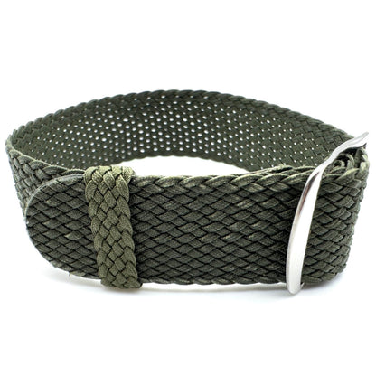 Perlon Braided One Piece Watch Strap Green The Thrifty Gentleman