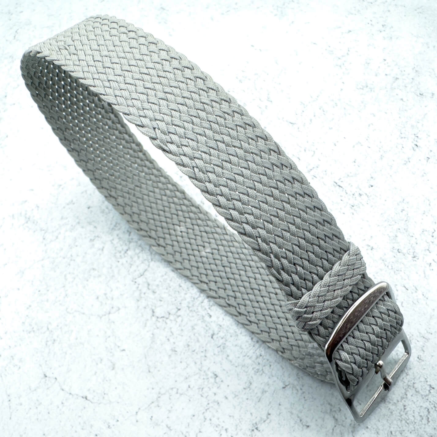 Perlon Braided One Piece Watch Strap Grey 1