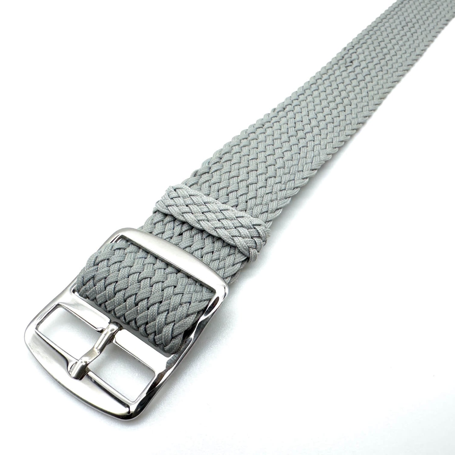 Perlon Braided One Piece Watch Strap Grey 2