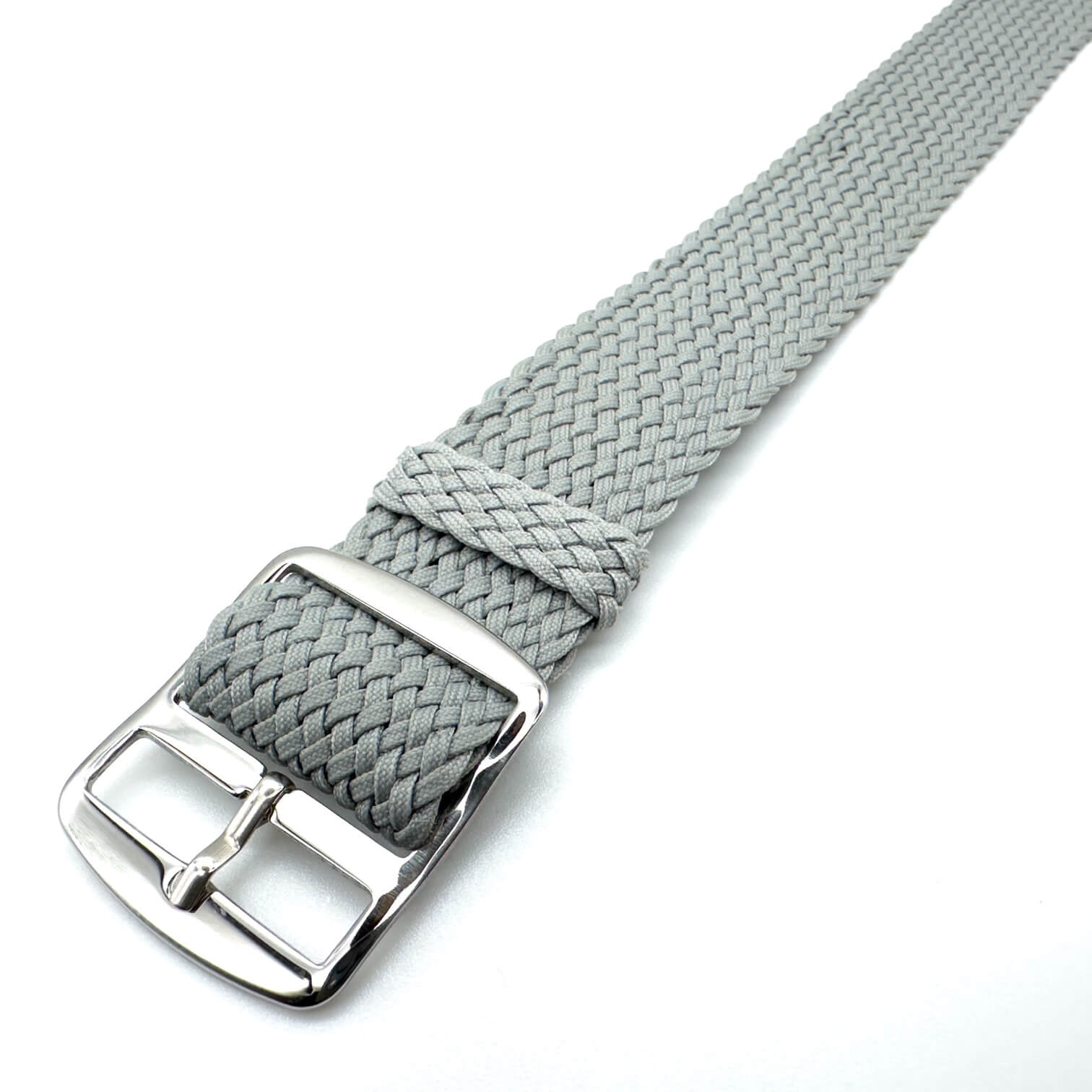Perlon Braided One Piece Watch Strap Grey 2