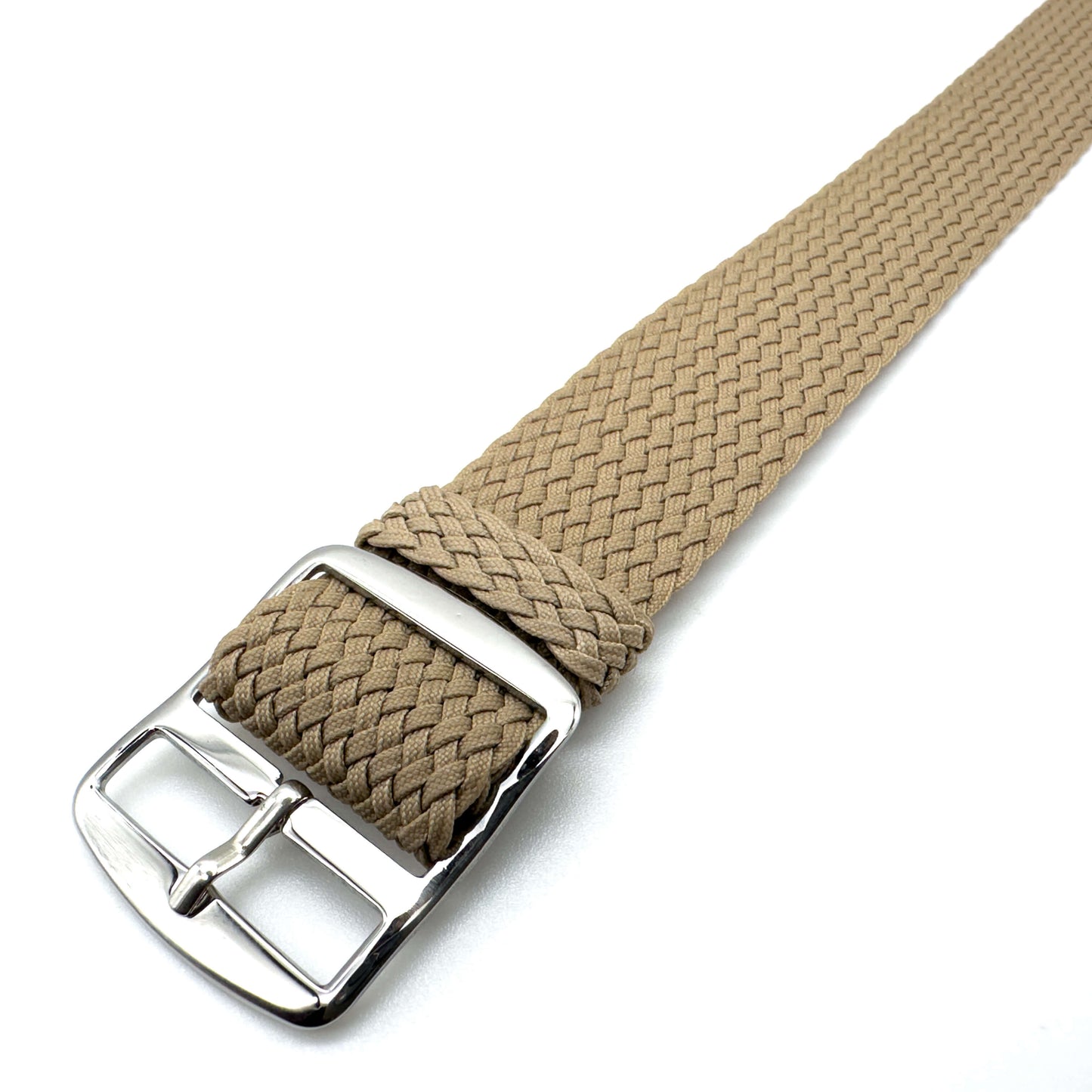Perlon Braided One Piece Watch Strap Khaki 2