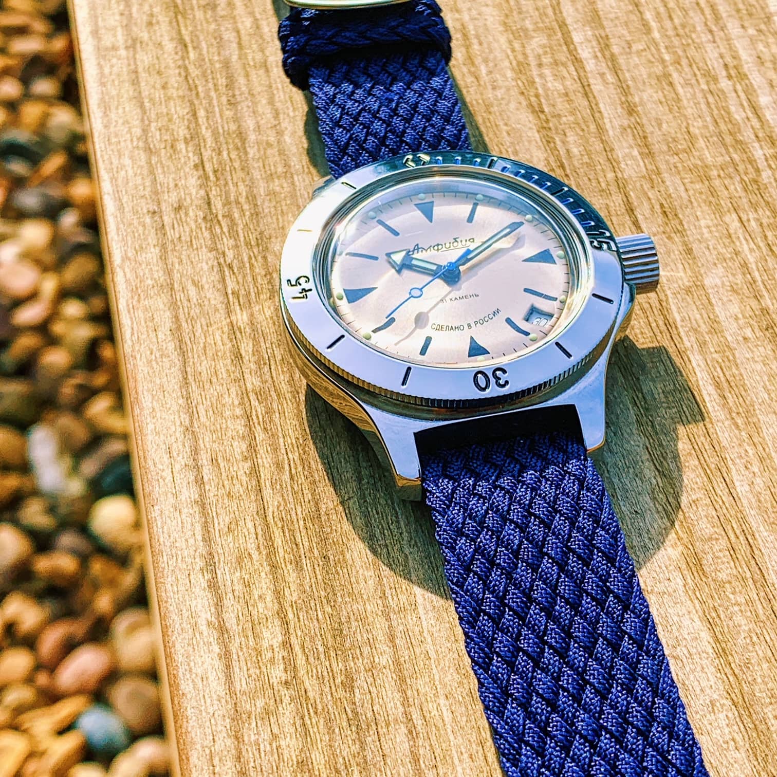 Blue perlon online strap