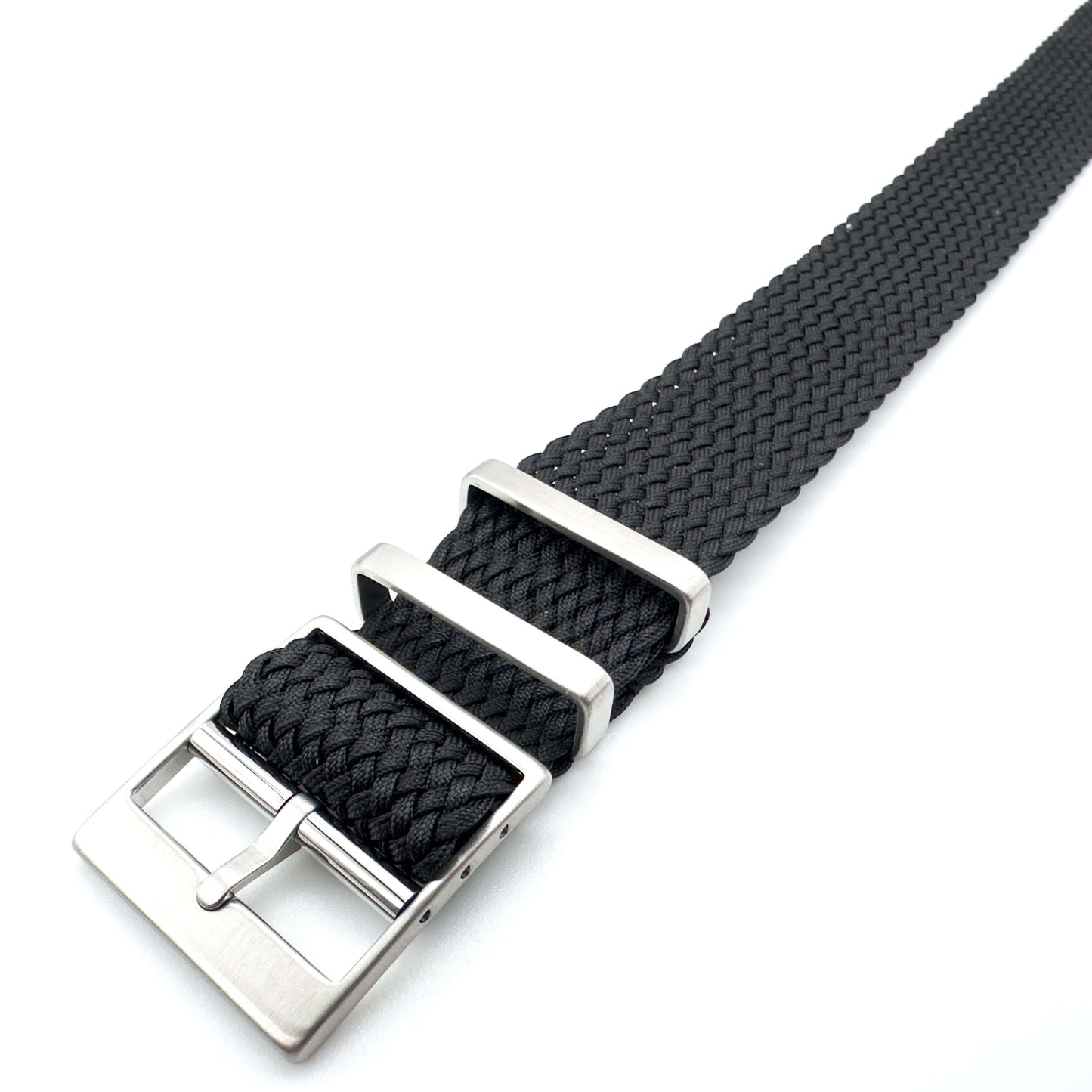 Perlon Watch Strap With Adjustable Buckle Black 2