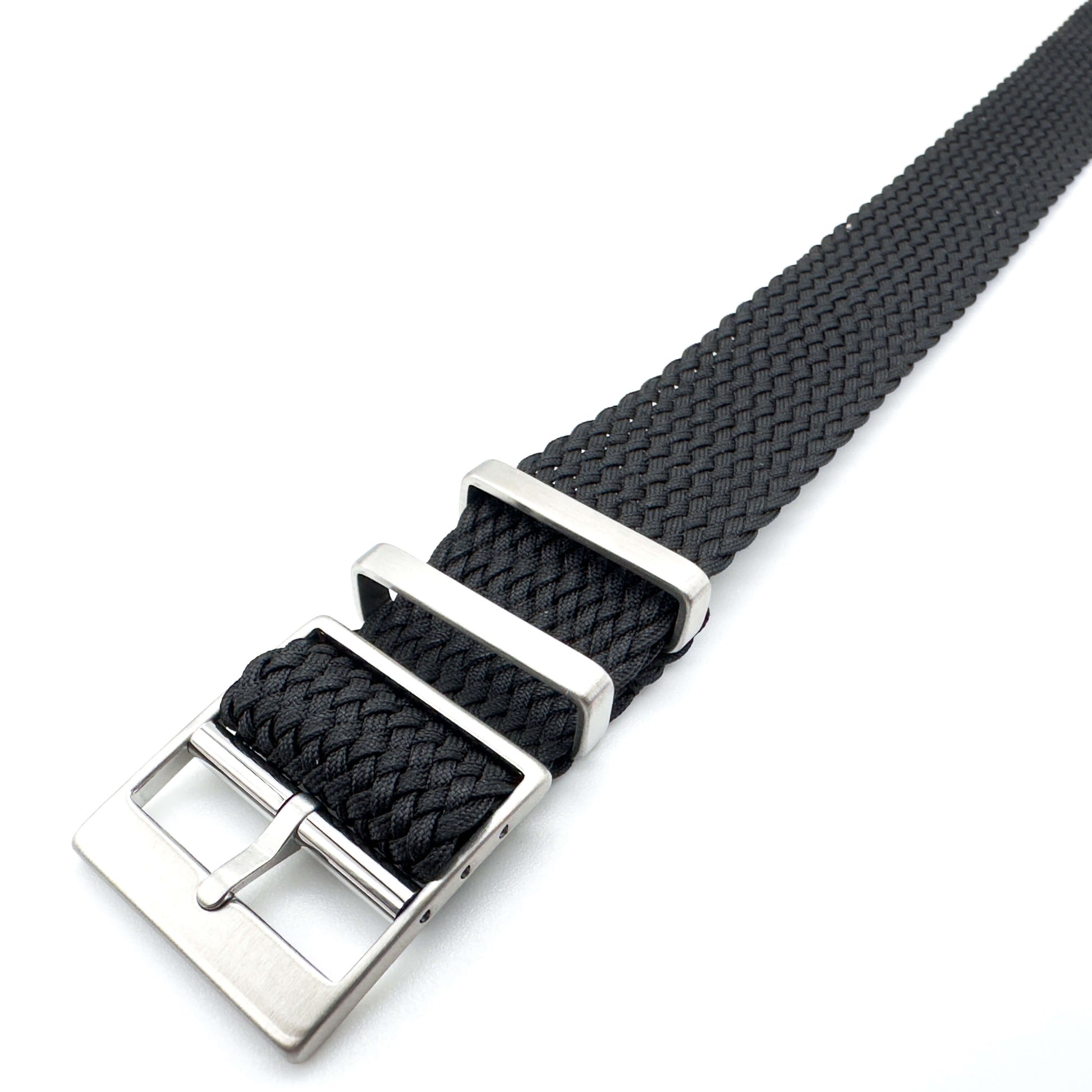 Perlon Watch Strap With Adjustable Buckle Black 2