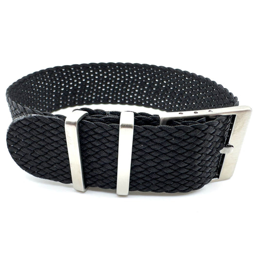 Perlon Watch Strap With Adjustable Buckle Black The Thrifty Gentleman