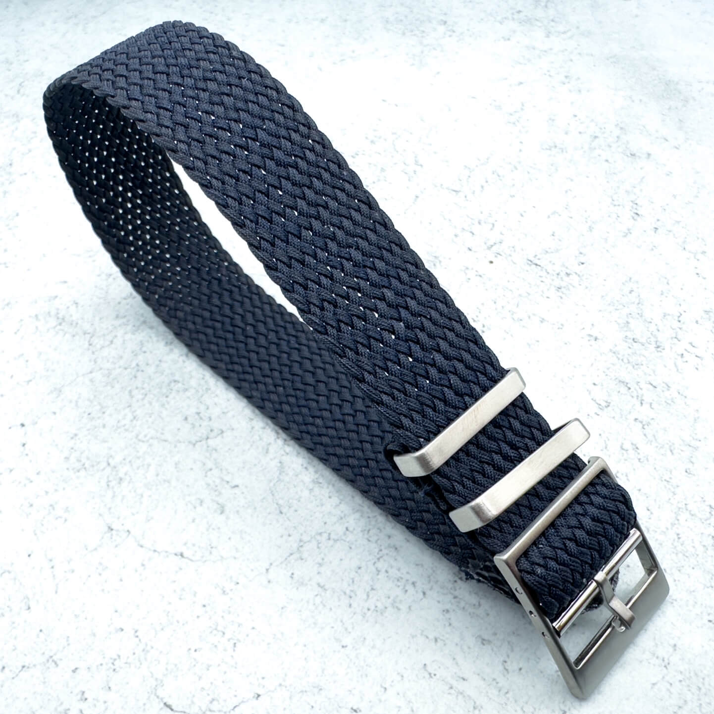 Perlon Watch Strap With Adjustable Buckle Dark Blue 1