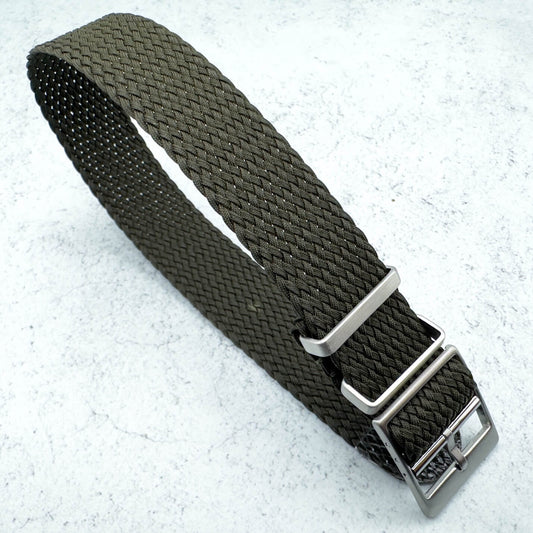 Perlon Watch Strap With Adjustable Buckle Green 1