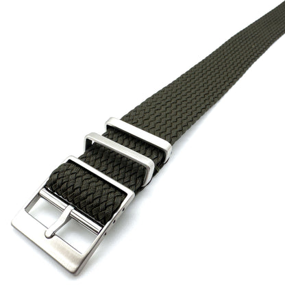 Perlon Watch Strap With Adjustable Buckle Green 2