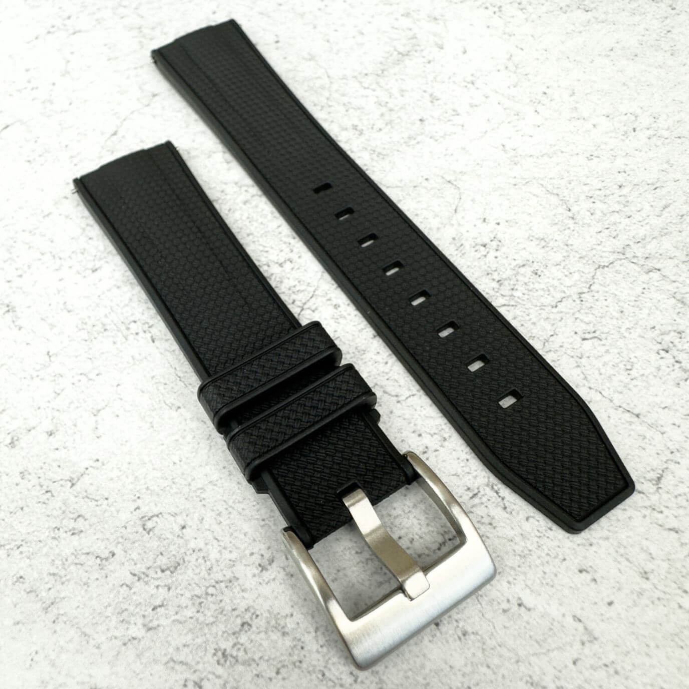 Premium FKM Rubber Watch Strap Black 2