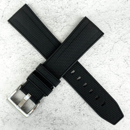 Premium FKM Rubber Watch Strap Black 3