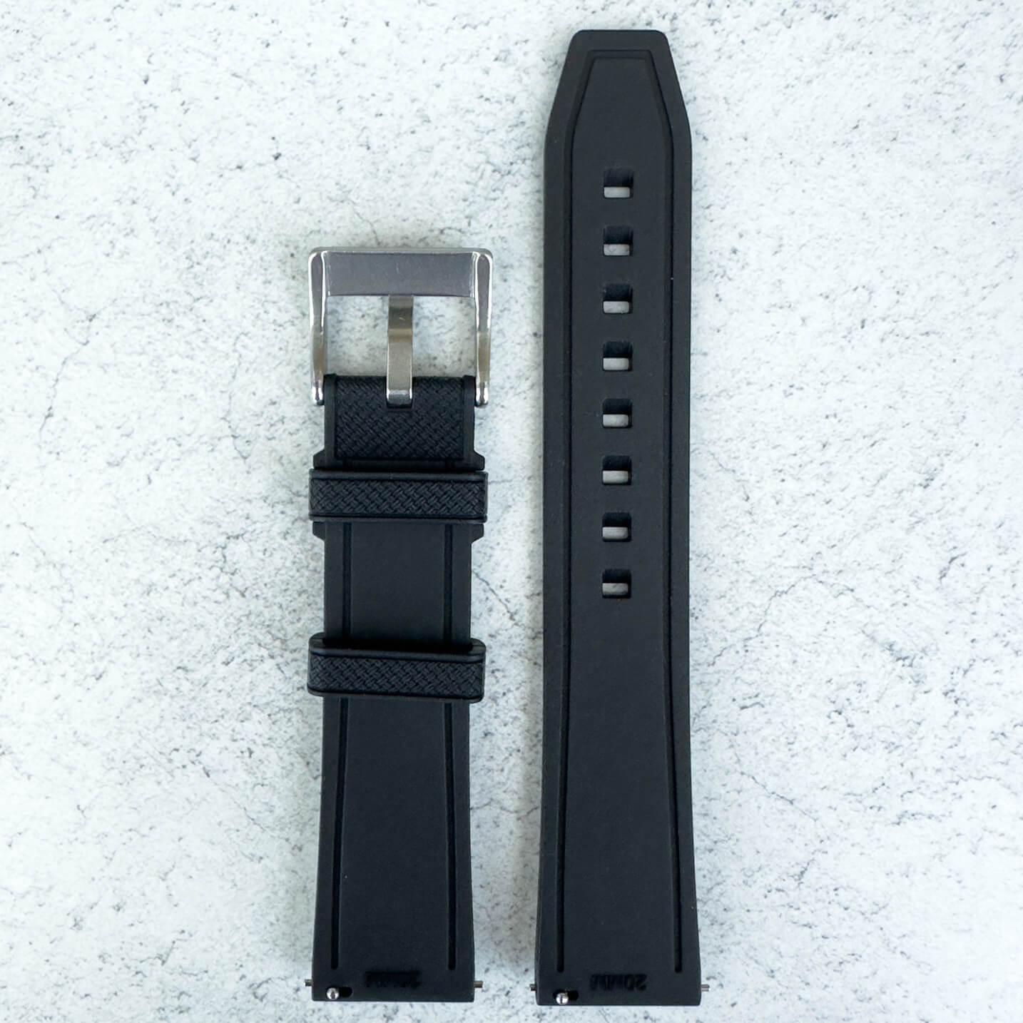 Premium FKM Rubber Watch Strap Black 5