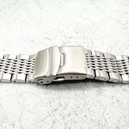 Premium Stainless Steel Straight End Folding Deployment Clasp Metal Watch Strap 2