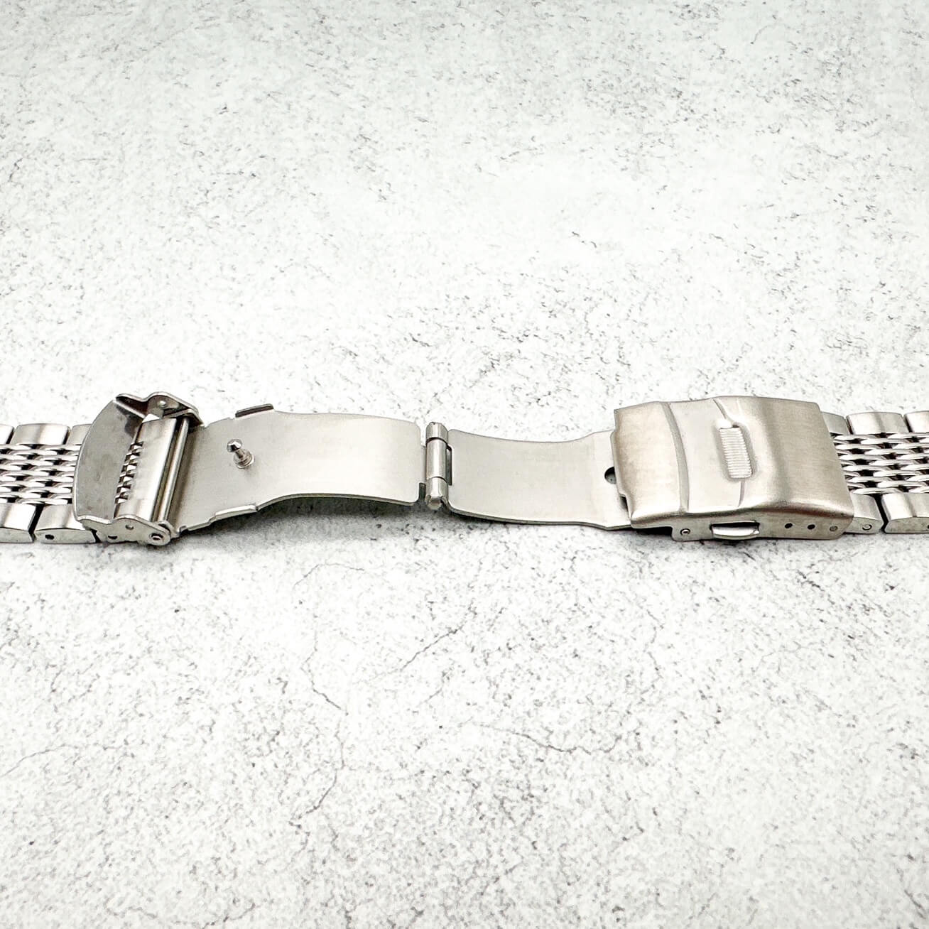 Premium Stainless Steel Straight End Folding Deployment Clasp Metal Watch Strap 3