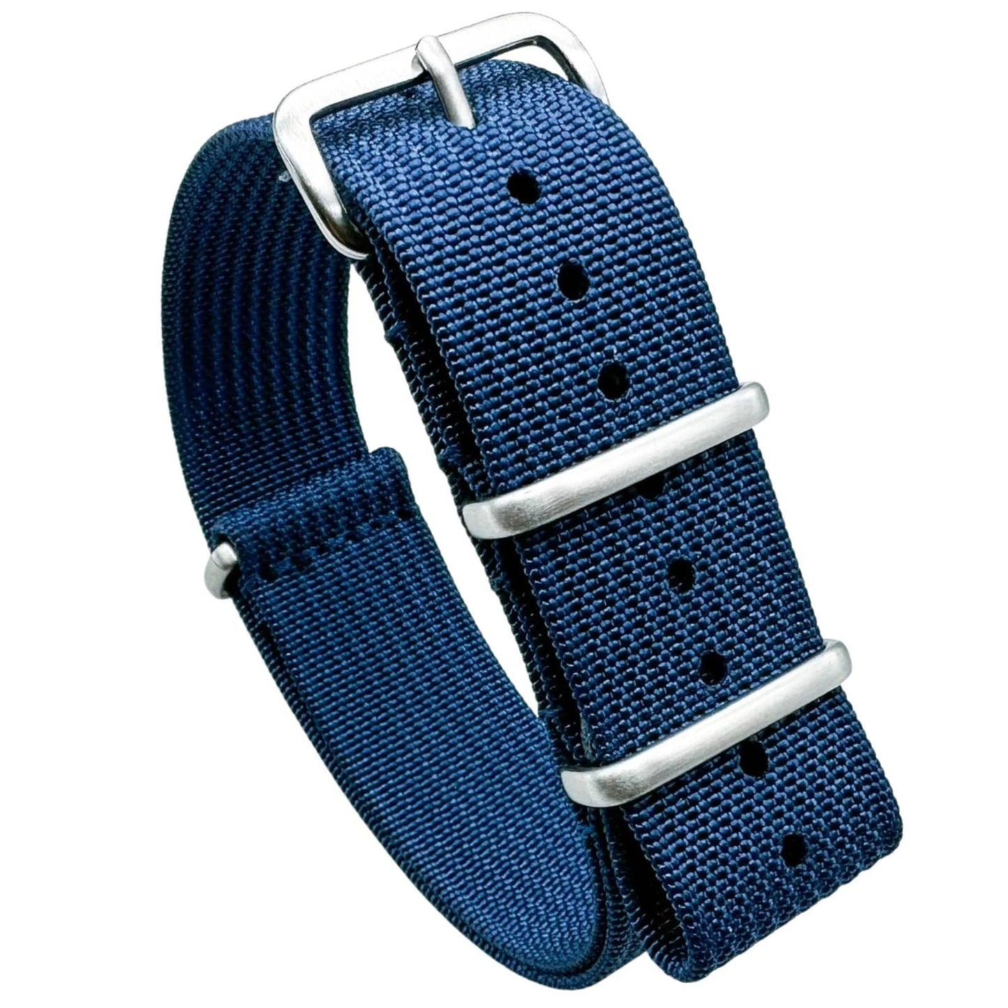Ribbed NATO Watch Strap Blue 1
