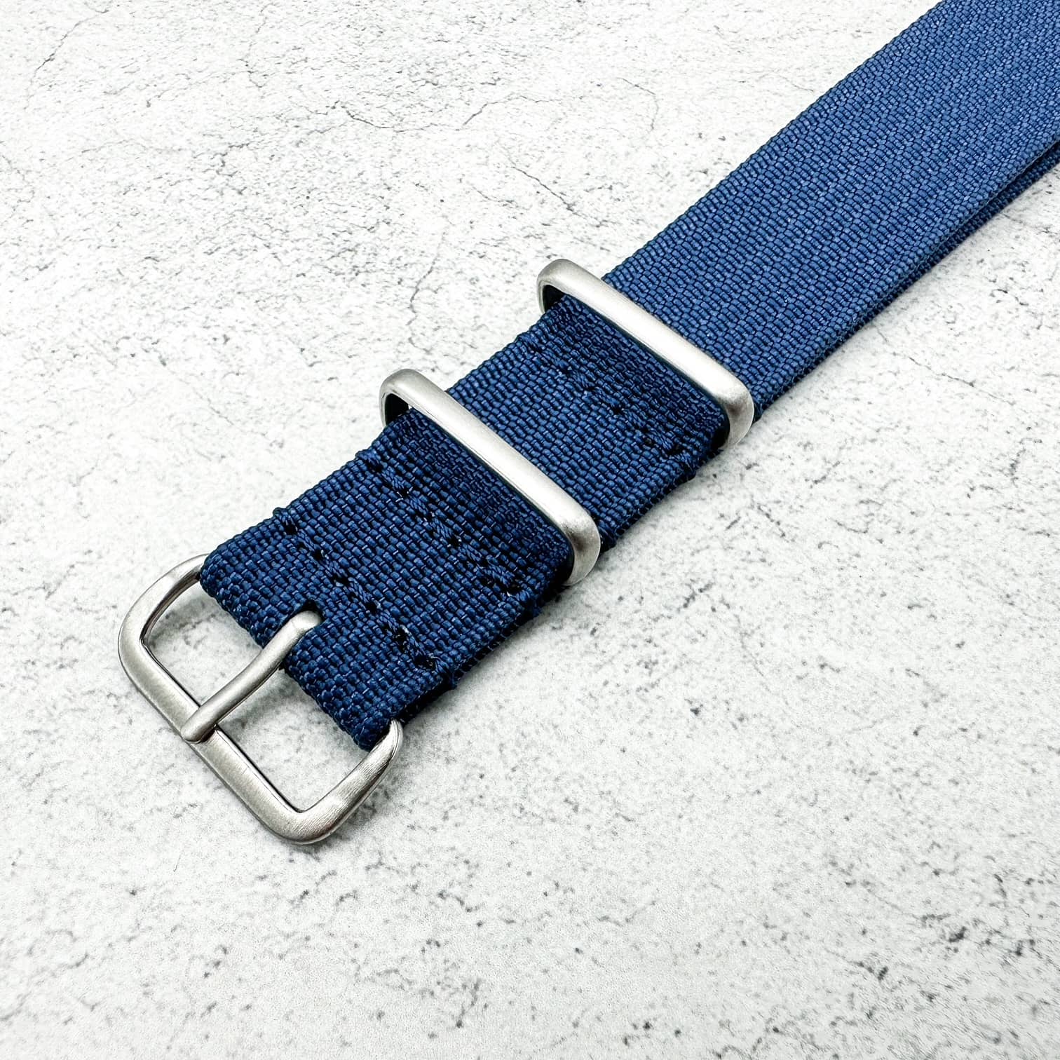 Ribbed NATO Watch Strap Blue 3