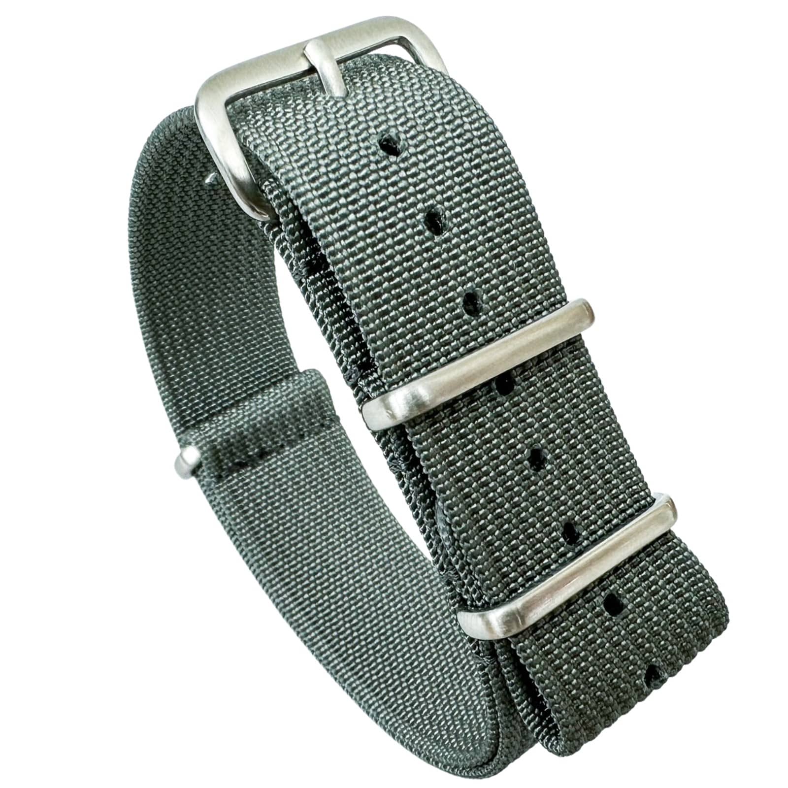 Ribbed NATO Watch Strap - Grey | Nylon Military Bands