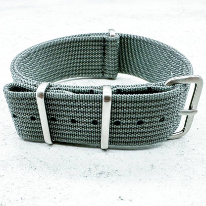 Ribbed NATO Watch Strap Grey 2