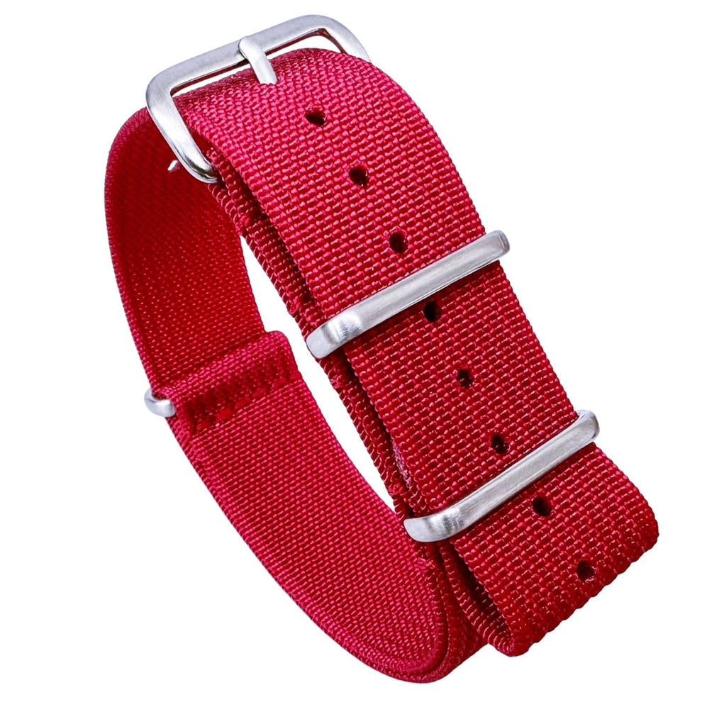 Ribbed NATO Watch Strap - Raspberry Red | Military Bands – The Thrifty ...