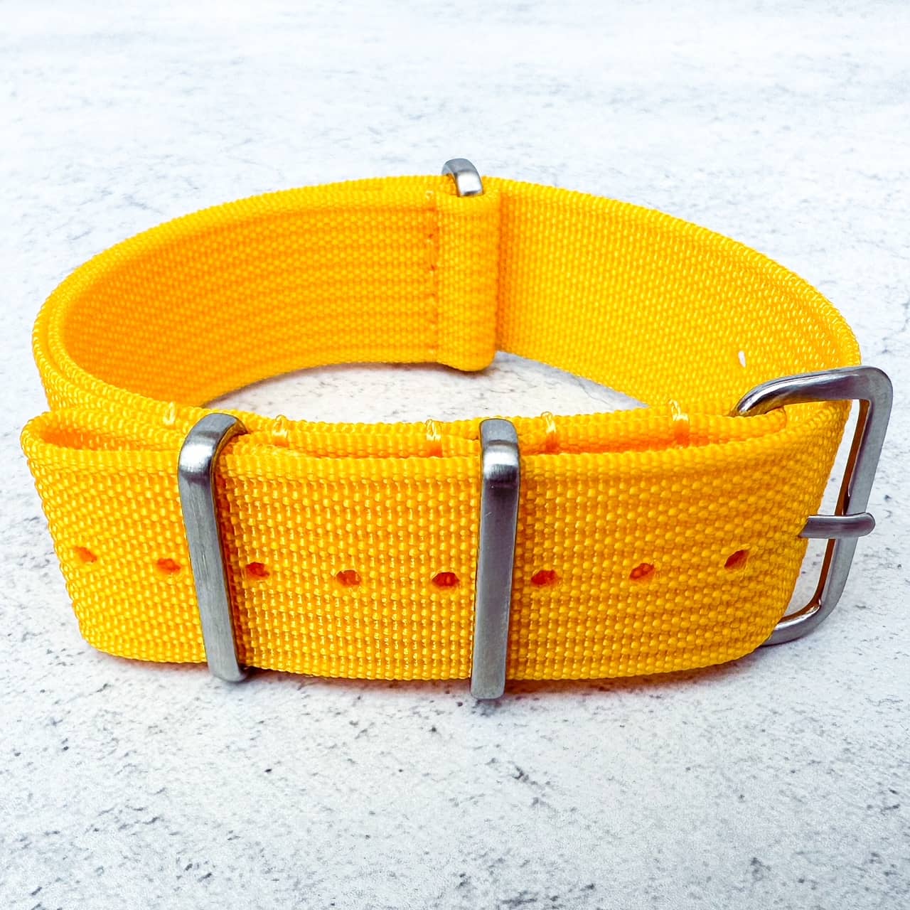 Ribbed NATO Watch Strap Yellow 2