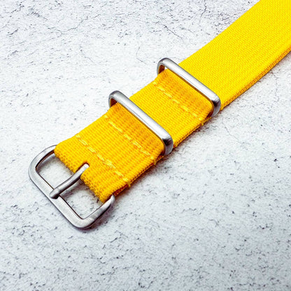 Ribbed NATO Watch Strap Yellow 3