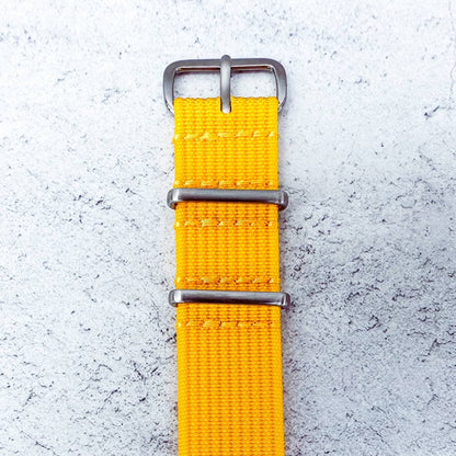 Ribbed NATO Watch Strap Yellow 4