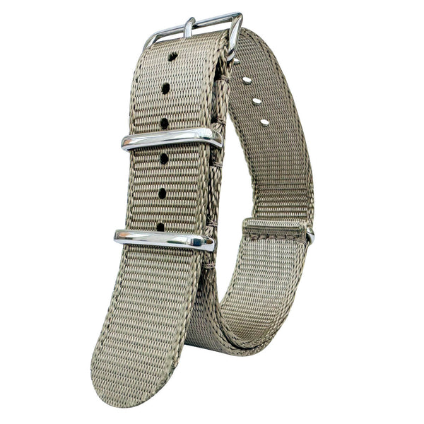 Seatbelt NATO Military Style Watch Strap KHAKI 20 22 mm
