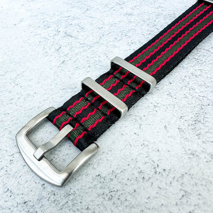 Seatbelt NATO Watch Strap Black Green Red Bond Goldfinger 3