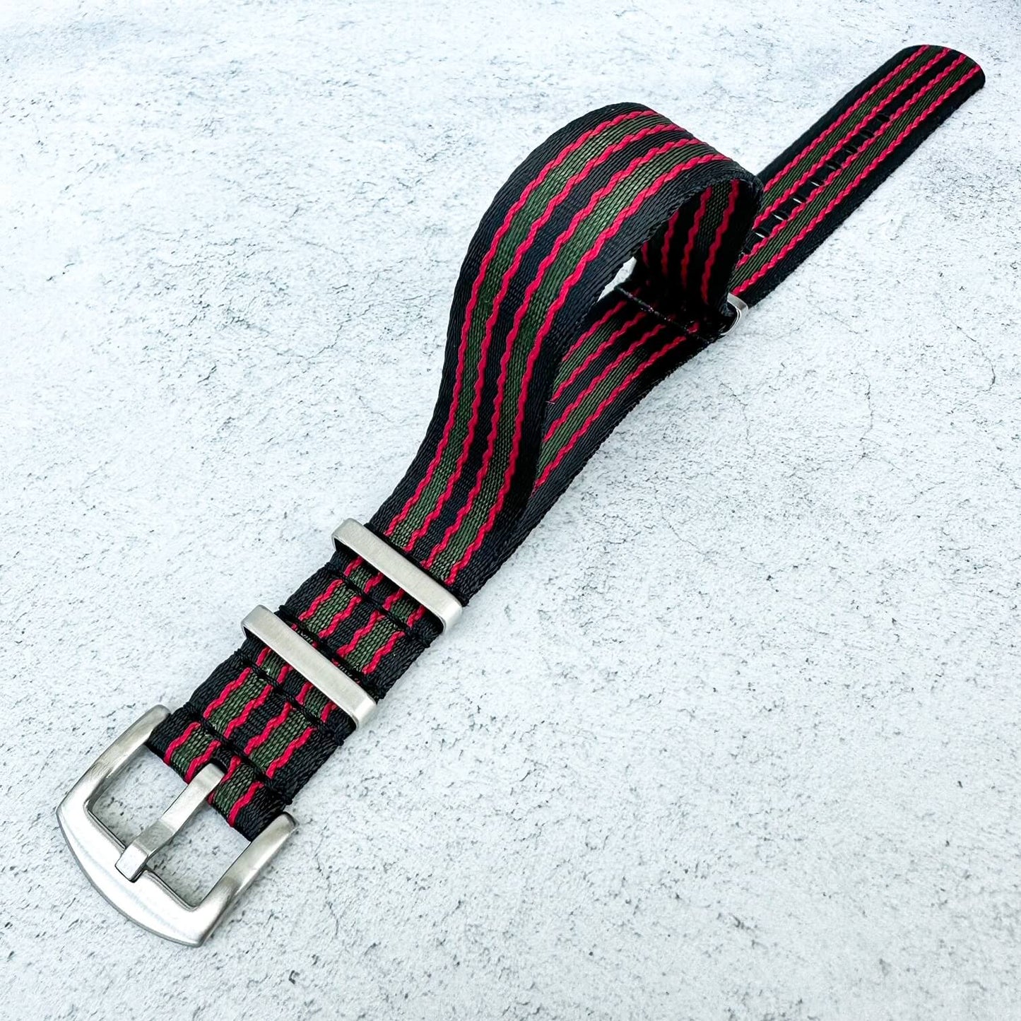 Seatbelt NATO Watch Strap Black Green Red Bond Goldfinger 4