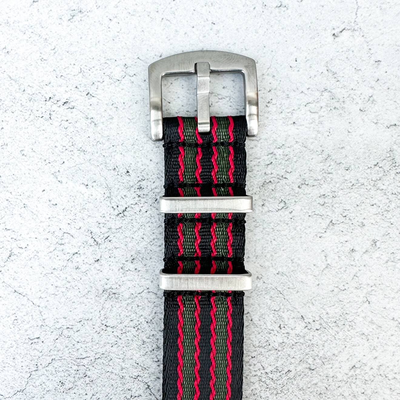 Seatbelt NATO Watch Strap Black Green Red Bond Goldfinger 5