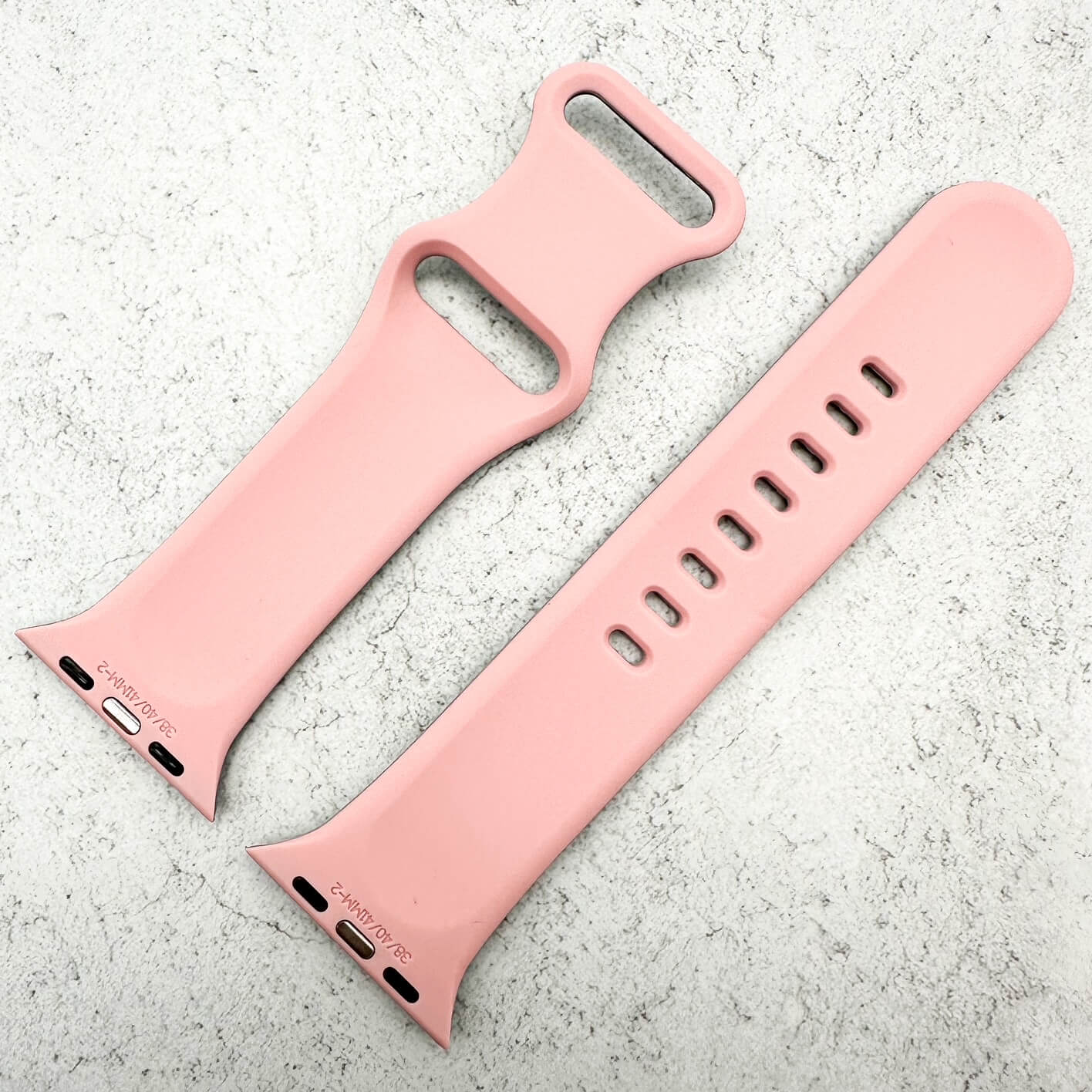 Silicone Floral Engraved Strap For Apple Watch In Black And Pink 3