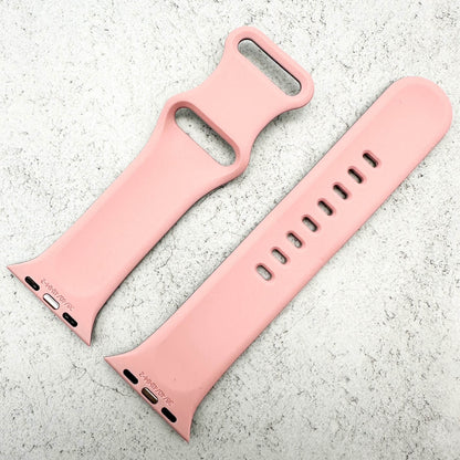 Silicone Floral Engraved Strap For Apple Watch In Black And Pink 3
