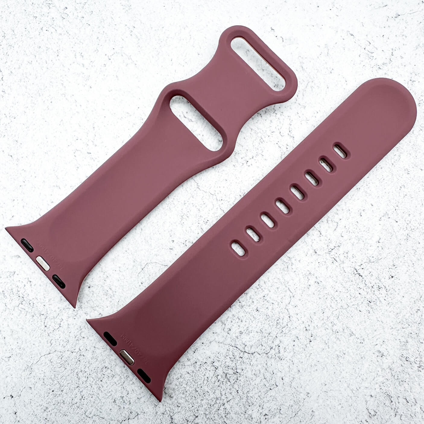 Silicone Floral Engraved Strap For Apple Watch In Pink And Violet 3