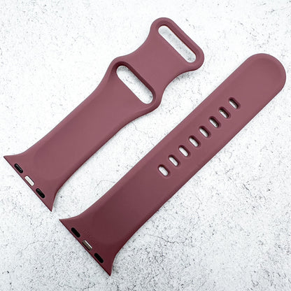 Silicone Floral Engraved Strap For Apple Watch In Pink And Violet 3