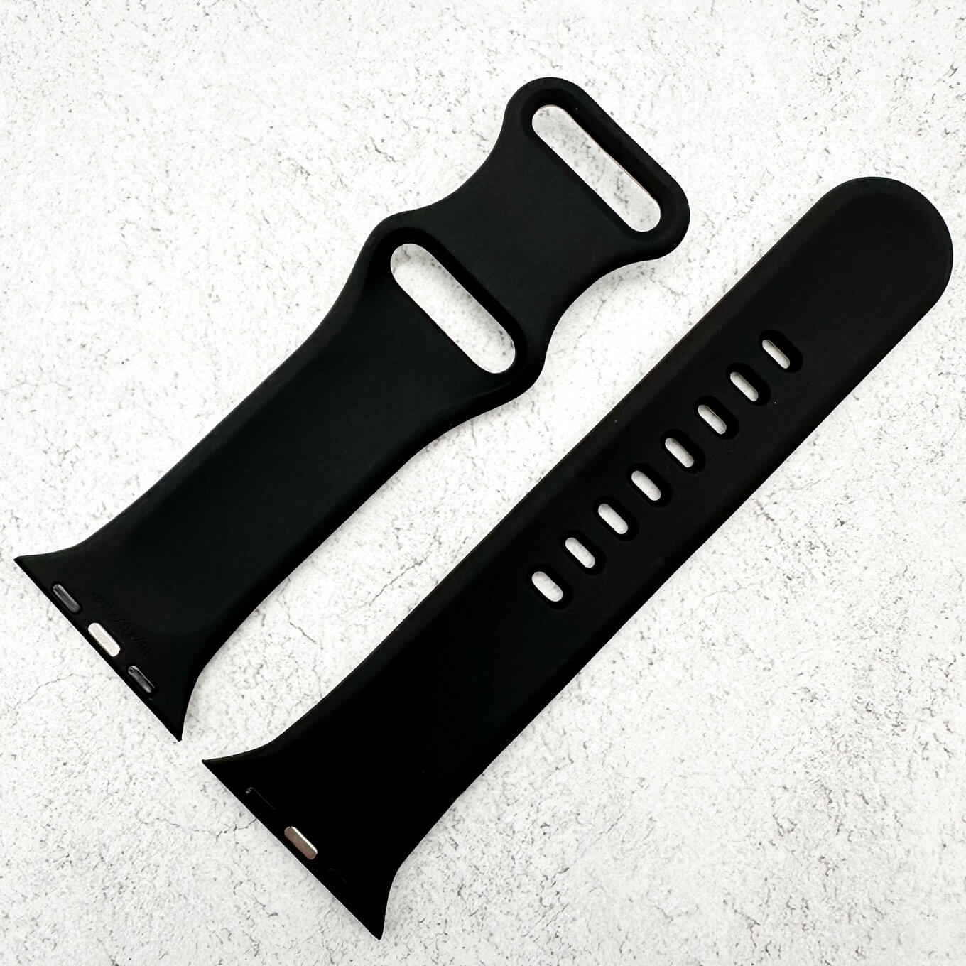 Silicone Floral Engraved Strap For Apple Watch In Starlight White And Black 3