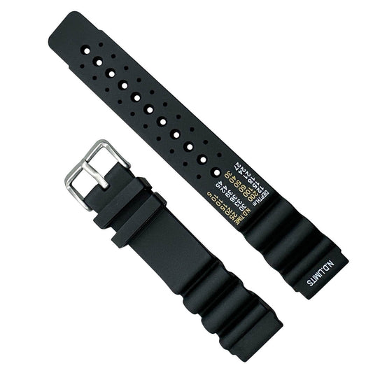 Silicone ND Limits Dive Watch Strap Black 1