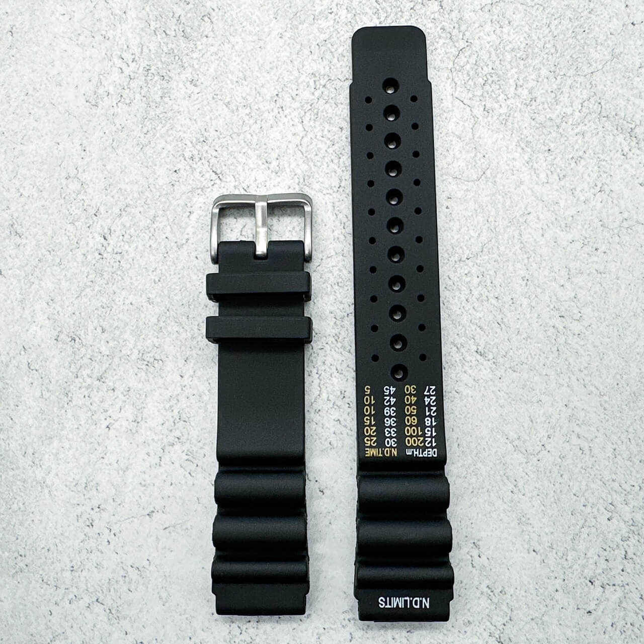 Silicone ND Limits Dive Watch Strap Black 2