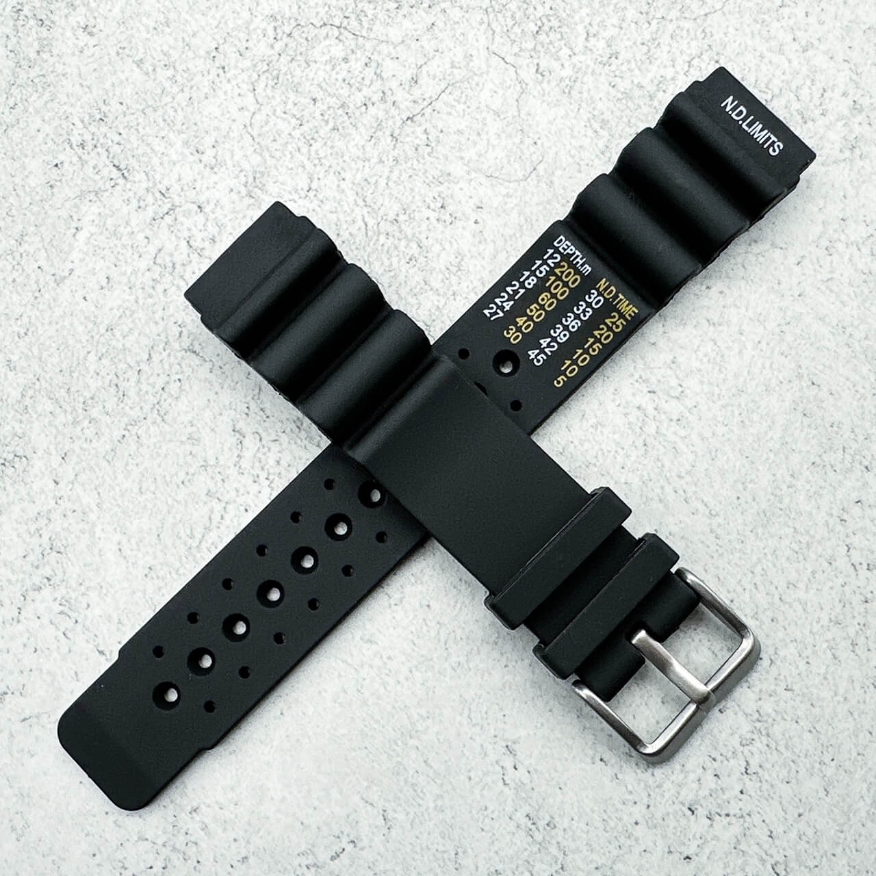 Silicone ND Limits Dive Watch Strap Black 5