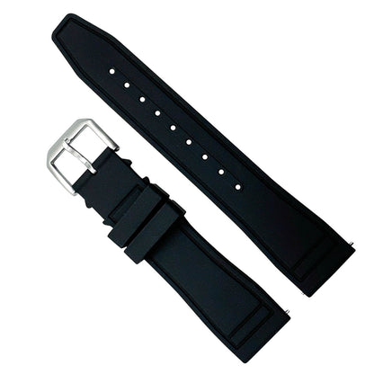 Silicone Pilot Quick Release Watch Strap Black 20mm 22mm The Thrifty Gentleman 1