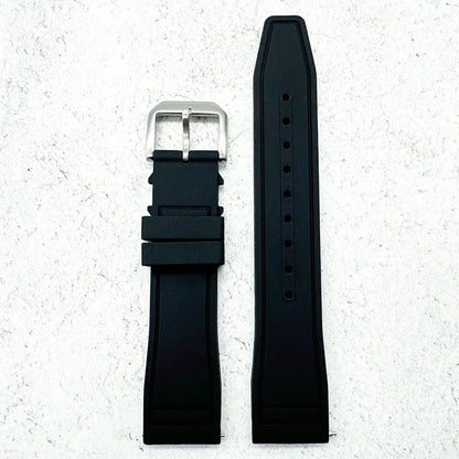 Silicone Pilot Quick Release Watch Strap Black 20mm 22mm The Thrifty Gentleman 2