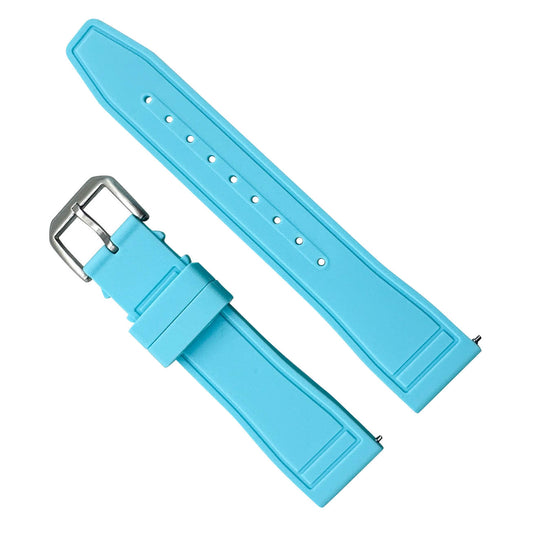 Silicone Pilot Quick Release Watch Strap Light Blue 20mm 22mm The Thrifty Gentleman 1