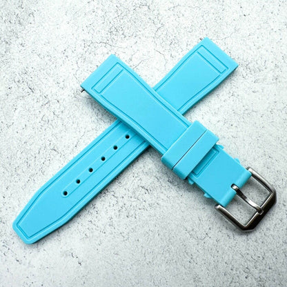 Silicone Pilot Quick Release Watch Strap Light Blue 20mm 22mm The Thrifty Gentleman 6