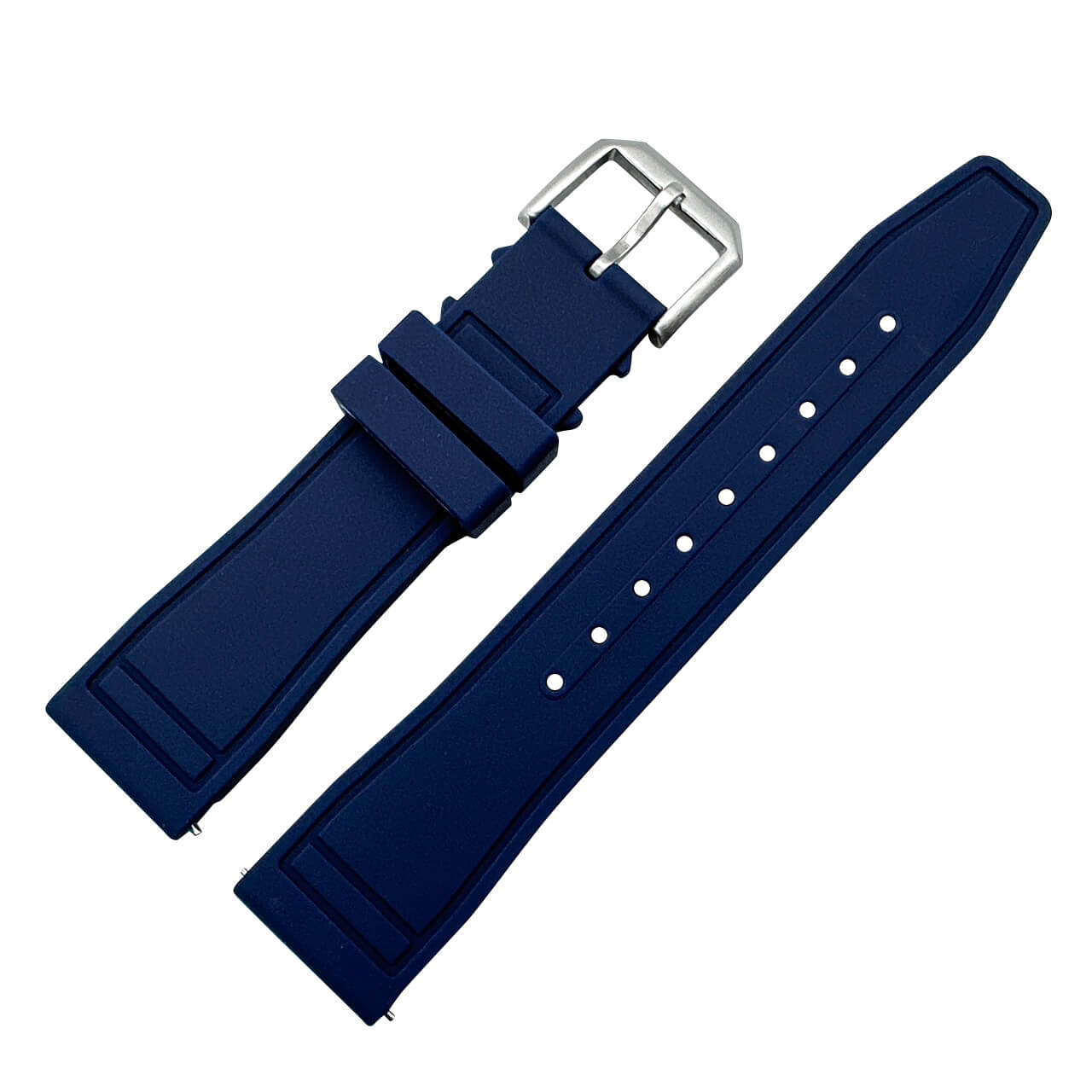 Silicone Pilot Quick Release Watch Strap Navy Blue 20mm 22mm The Thrifty Gentleman 1