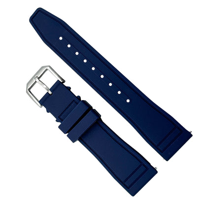 Silicone Pilot Quick Release Watch Strap Navy Blue 20mm 22mm The Thrifty Gentleman 1